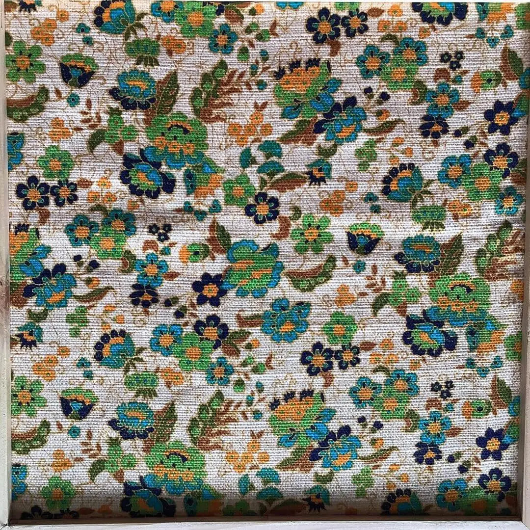 Tangerine, teal and green fabric for custom cushion covers