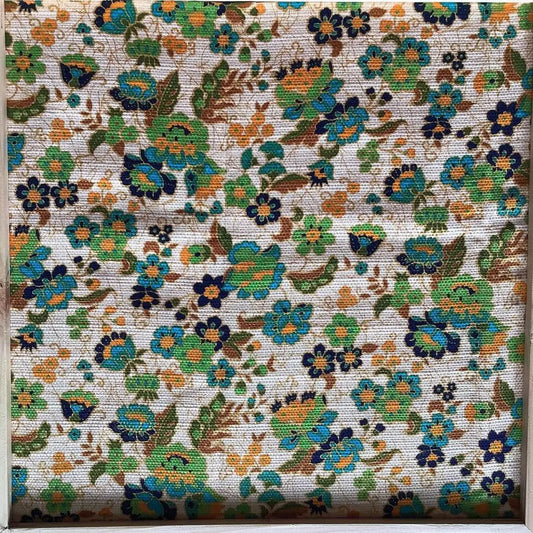 Tangerine, teal and green fabric for custom cushion covers