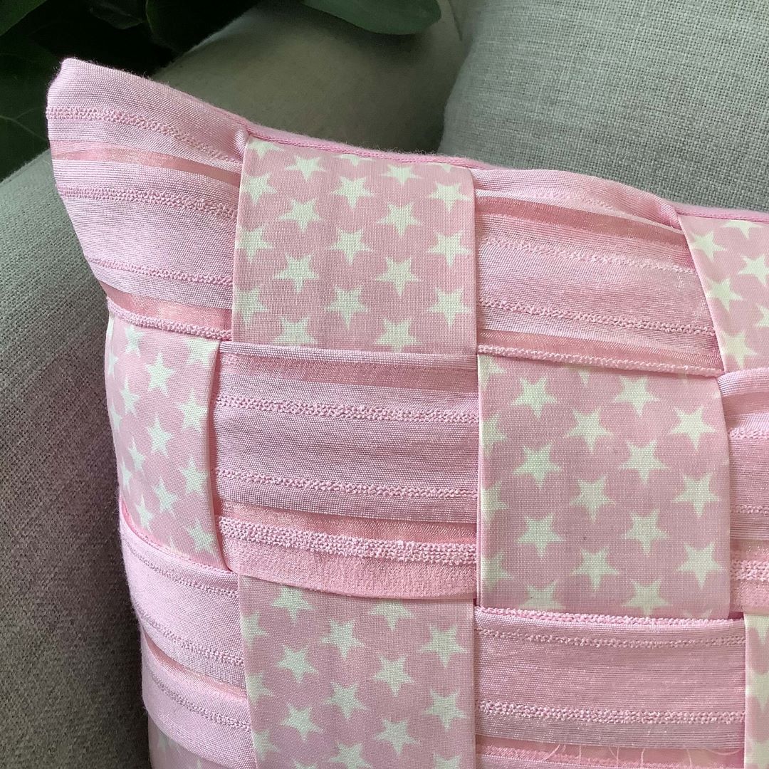 Detail of In the weave cushion cover on a couch