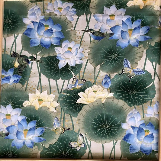 humming birds and lillies fabric for custom cushion covers