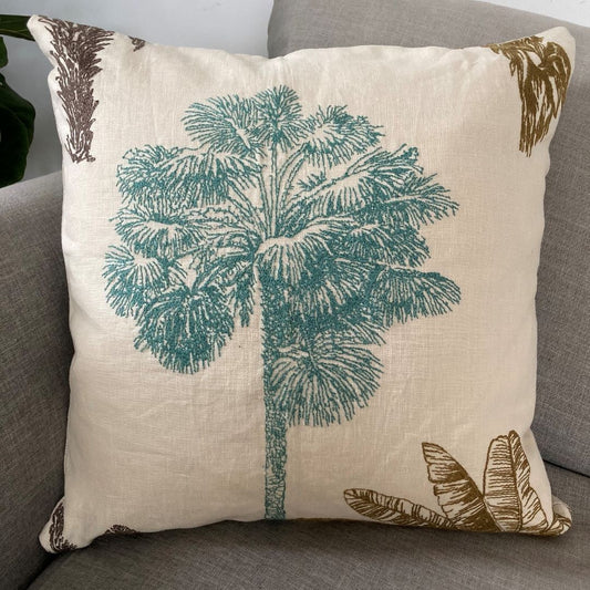 Palm Trees Cushion Cover on a couch