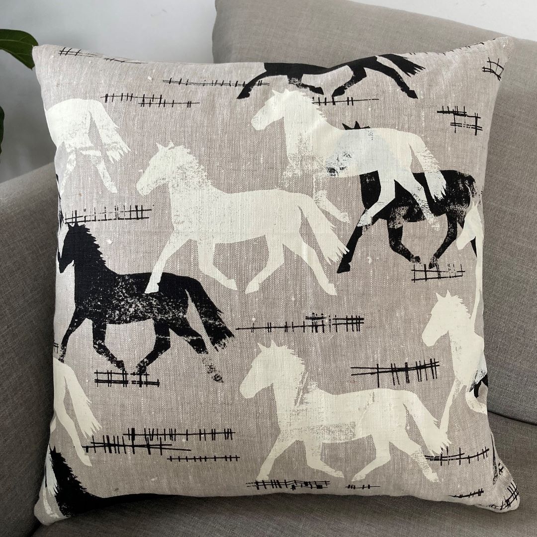 Brumbies cushion cover on a couch