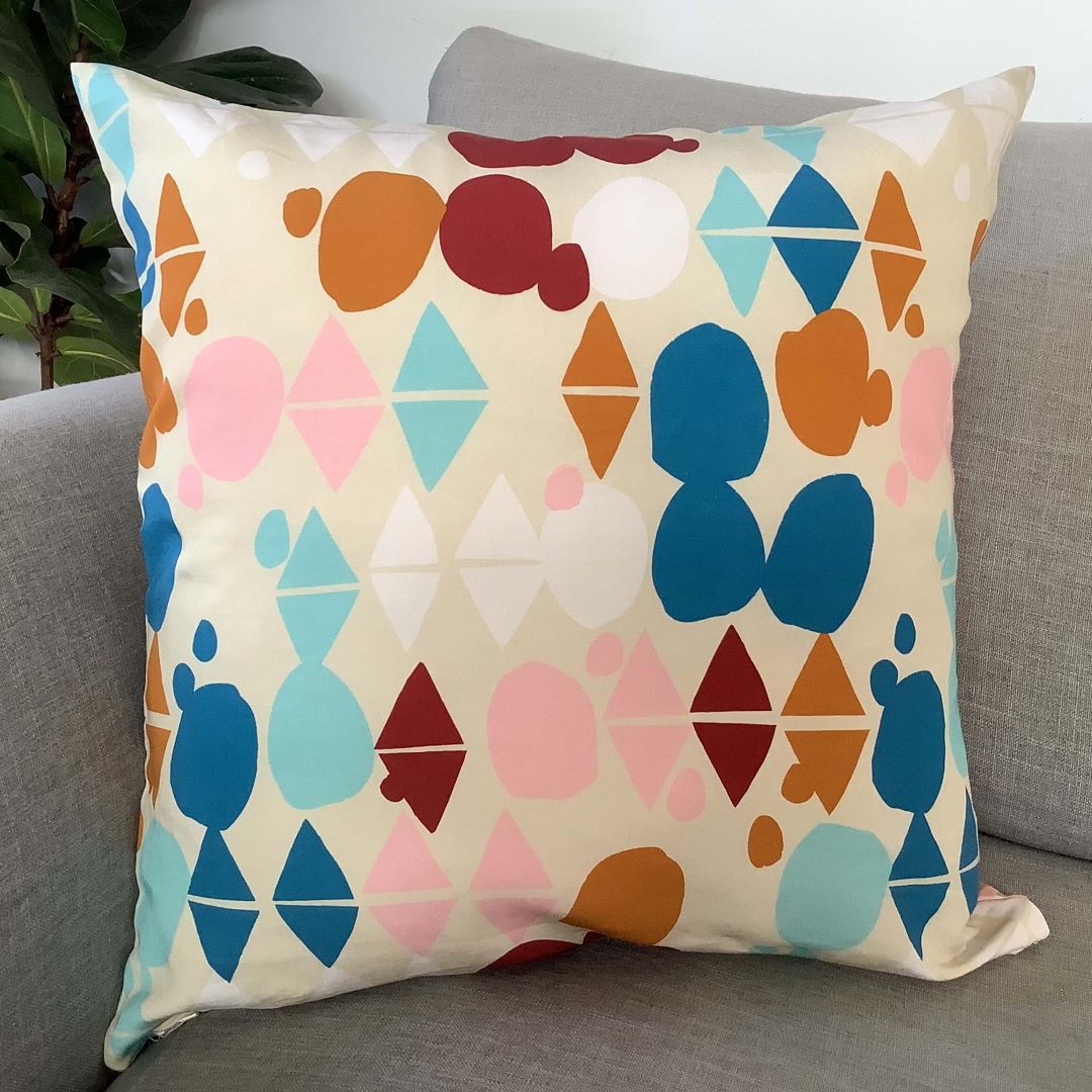Organic Geometrics Cushion Cover on a couch